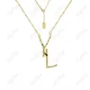 Дизайнерское ожерелье Золото подвесная мода Любовь ювелирные изделия черные алмазные буквы Подарки подарки