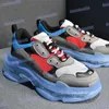 Mens platform shoes triple-s clear sole beige neon green yellow red grey rainbow white blue navy fluo bordeaux casua