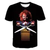 Erkekler Tişörtleri 2022 Chucky Doll Cadılar Bayramı Korku 3D Baskılı T-Shirt Erkekler Yaratıcı O yaka Kısa Kollu Gömlek Harajuku Street Giyim Üstleri