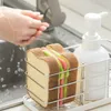 クリーニングブラシクリエイティブトーストシェイプディッシュウォッシングスポンジポット料理用洗えるスクラバーツールキッチンアクセサリー家庭用クリーニングガジェットFY2677 P1125