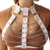 Vasche di camisole cablaggio corporeto corsetto femminile a catena reggiseno petto cintura strega garter festival bondage collare gioielli punk punk