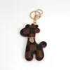 Presbyopic Leather Key Chain Sen Send Bag Giraffe Pendents Lanyards Женские модные модные брелки