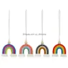 Nieuwheid items Regenboog Hang Handwerk katoenen touw Weave Car Garden Home Decor Drop levering Dhlex