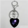 Ключевые кольца 12 гороскоп знаком Charm Constell Heart Key Rings Bag Bag Vichs для женщин мужские ювелирные украшения.