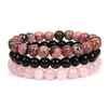 8mm Naturel Pierre Brins Perlé Bracelet Rose Rose Quartz Turquoise Améthystes Hématite Bracelets Pour Femmes Hommes Bijoux