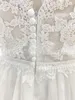 Robes de mariée élégantes A-ligne col en V dentelle manches longues dos nu demandeur couche fermeture éclair robe de cour sur mesure grande taille robe de mariée robes De Novia