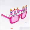 Andra evenemangsfest leveranser Happy Birthday Eyeglasses Party Decoration Supplies Creative Funny Glasses POGRAPHY Take Po Props 6sf C Dhikr