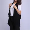 여자 조끼 2022 패션 플러스 사이즈 M-5XL 여성 솔리드 쉬폰 조끼 우아한 사무실 불규칙 코트 아웃복 여름 민소매 재킷