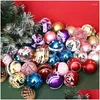 Christmas Decorations Christmas Decorations 6Cm 24Pcs/Pack Tree Balls Xmas Ornament Glitter Hanging Ball Home Party Decor Prop Gifts Dhnuv