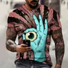 T-shirts pour hommes mode européenne et américaine T-shirts urbain décontracté hauts à manches courtes vêtements imprimés en 3D 2022