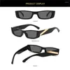 선글라스 여성 패션 트렌드 좁은 거리 안경 검은 색 음영 작은 직사각형 레트로 태양 안경 프레임