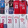 James Harden Joel Embiid 농구 저지 2023 City Tyrese Maxey Allen Iverson Julius Erving Jerseys Throwback