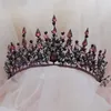 Jóias de cabelo de casamento Vintage Bandas de cabeça barrocas de cristal roxo Tiaras Crowns Bride Noiva Headpieces Crown