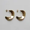 Stud Earrings Charm Stainless Steel Croissant Hoop Fashion Metal 18K Golden Elegant For Women Summer 2022 Gift Accessories
