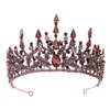 Jóias de cabelo de casamento Vintage Bandas de cabeça barrocas de cristal roxo Tiaras Crowns Bride Noiva Headpieces Crown