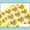 Andra festliga festförsörjningar Tack Diy Heart Shape Stickers Gift Circle Handgjorda tårta Förpackningar Tätningsetikett Kraft klistermärke BA DHRBL