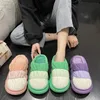 Slippers Gradient Baotou Womens Winter Outer Wear Plus Velvet Cotton Mopping Floor Warm Artificial Fur Zapatos Mujer 221124