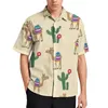 Men's Casual Shirts Desert Sun Shirt Mens Landscape Sunset Dune Hawaii Harajuku Blouses Short Sleeves Oversized