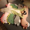 75100135Cm Cartoon Plush Dinosaur Husky Toy Soft Long Pillow Animal Filled Doll Bed Sleeping Pillow Gift For Girls J220729