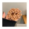 Hair Rubber Bands Autumn And Winter New Female Plush Fold Tied Hair High Elasticity Simple Versatile Towel Rubber Band Not H Dhgarden Dhdud