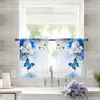 Curtain Dream Of Painting Butterflies In Ink Semi-Sheer Kitchen Curtains Valance And Printing Farmhouse Window