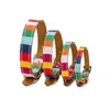 Rainbow Stripes Fashion Dog Collar Justerbar H￥llbar f￤rgfast l￤mplig f￶r sm￥ hundstorlek extra