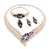 Silver Gold Color Jewelry Sets For Women Snake Shape Necklace Earrings Bracelets Ring Set Wedding Banquet Jewelry