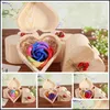 Party Favor Party Favor En Bois En Forme De Coeur Boîte Savon Fleur Saint Valentin Cadeau Creative Simation Sept Couleurs Roses Boîtes En Bois Cas Dhwf4