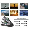 Hombres Mujeres DIY zapatos personalizados low top Canvas Skateboard zapatillas triple negro personalización UV impresión deportes zapatillas shizi 178-4