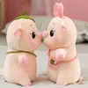 Cute Soft Pink Bow Pig Cuddle High Quality Lotus Leaf Cap Crossbody Bag Decor Piggy Cuddle Bear Cuddles For ldren Birthday Xmas J220729