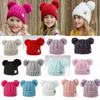 UPS Kid Knit Crochet Bonnets Chapeau Filles Doux Double Boules Hiver Chaud Chapeau 13 Couleurs En Plein Air Bébé Pompon Ski Caps xcaweFY3537 DHL F1125