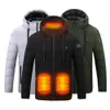 Heren Wol Blends Winter Heren Dames USB Enkele Controle Smart Verwarmde Katoenen Kleding Constante Temperatuur Capuchon 221125