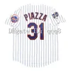 Le baseball universitaire porte le maillot de baseball Vintage 2000 Mike Piazza 13 Edgar Alfonzo 4 Robin Ventura 32 Mike Hampton White Grey Black Jerseys