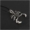 Collane con ciondolo Collana Steampunk Catena da uomo Scorpione Gioielli Scorpioni Dichiarazione Ciondolo Scorpione Drop Consegna Collane Pendenti Dhzvk