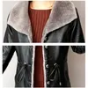 Women's Leather High-end Outerwear Female Mid-long Winter Women's Coats Plus Velvet Thickening Fur One Lamb Cashmere Jackets