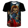 남자 T 셔츠 2022 Chucky Doll Halloween Horror 3D 프린트 티셔츠 남성 창조적 인 O-Neck 짧은 슬리브 쿨 셔츠하라 주쿠 스트리트웨어 탑