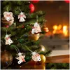 Christmas Decorations Christmas Decorations 6Pcs Pendant Wooden Painted Colorf Xmas Tree Drop Ornaments For Home Kids Toys Gift Year Dhrdh