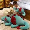 30120Cm Fluffy Blue Pterosauria Dragon Rabbit Cuddle Stuffed Evil Red Fly Wings Fire Dragon Cuddles Doll Toy For ldren Boy J220729