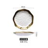 Plates Export European Ceramic Gold-plated Western Steak Plate White Gold Fruit Flat Salad Bowl Tableware Home Dishes