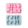 Christmas Theme elk Silicone Mold Handmade Snowman Penguin Soap Candy Jelly Pudding Chocolate Cake Decor Baking Tools MJ1168