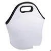 Boîtes à lunch Sacs Sublimation Sacs à lunch Blanks Blanc Sac fourre-tout en néoprène réutilisable Sac à main Insated Soft Diy School Home Drop Delivery G Dhbvj