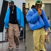 YEEZY GAP Homme Down Parkas Winter Puffer Veste Veste de vent Klein Sac en plastique bleu Matel