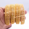 Bangle 4pcs 24K Эфиопская аравия Аравия Золотой цвет манжеты для женщин -девочка для женщин Дубай африканский свадьба Банглс вечеринка свадебная вечеринка.