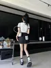 Two Piece Dress designer 2022P's new knitting t-shirt Short skirt suit with casual fashion wear and top waistband design 81B5