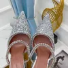 Vrouwen blingen hoge hakken sandalen kristal verrukt puntige Toesl Trouwschoenen