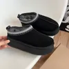 Klasik Mini Avustralya Tazz Terlik Platformu Boot Fuzzy Mule Kış Kürk Botları Kadın Sıcak Kalın Alt Kardan Kökap Kestane Siyah