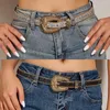 Gürtel G6DF Vintage Pailletten Taille Für Frauen Verstellbarer Gürtel Cowboy Cowgirl Strap Weibliche Jeans Rock Bund