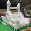 5x3.5m blanc Bounce House Toboggan gonflable de château gonflable de luxe moderne avec mur d'escalade MoonBlow Up Jump Bouncer pour le mariage inclus ventilateur