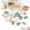 Christmas Decorations Christmas Decorations 24Pcs Year 2022 Angel Wooden Pendants Star Xmas Tree Diy For Home Kids Gift Hanging Drop Dhb5R