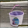 Andra evenemangsfestleveranser Party Supplies Easter Bucket Diy Basket Cute Bunny Rabbit Cartoon Canvas Storage Bag Presentväskor Egg Cand DHXCJ